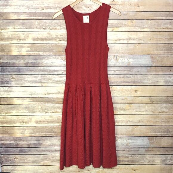 Anthropologie Far Away From Close Knit Flared & Cabled Sweater Dress - Picture 1 of 8